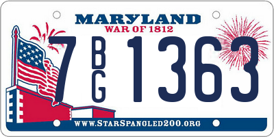 MD license plate 7BG1363