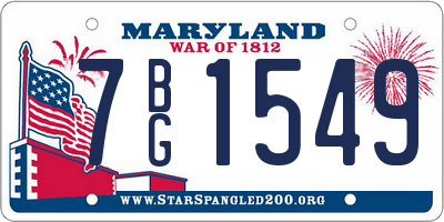 MD license plate 7BG1549