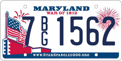 MD license plate 7BG1562