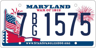 MD license plate 7BG1575