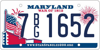 MD license plate 7BG1652