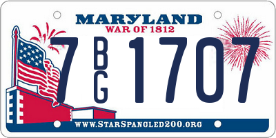 MD license plate 7BG1707