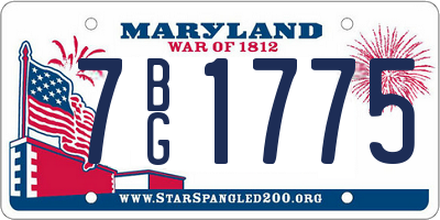 MD license plate 7BG1775