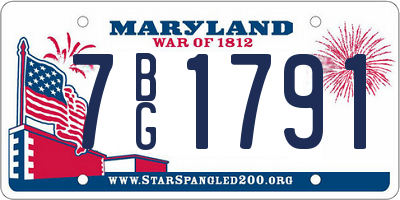 MD license plate 7BG1791