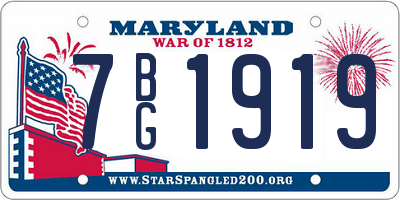 MD license plate 7BG1919
