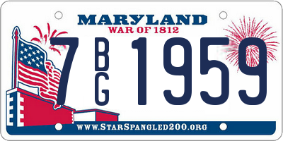 MD license plate 7BG1959