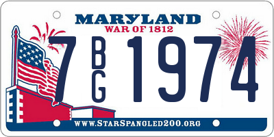 MD license plate 7BG1974