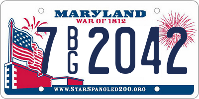 MD license plate 7BG2042