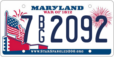 MD license plate 7BG2092