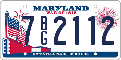MD license plate 7BG2112