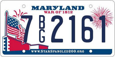 MD license plate 7BG2161
