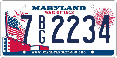 MD license plate 7BG2234