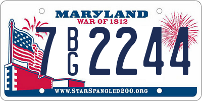 MD license plate 7BG2244