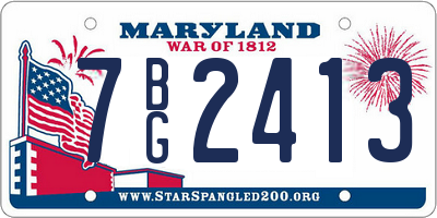 MD license plate 7BG2413