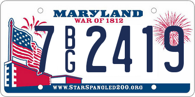 MD license plate 7BG2419