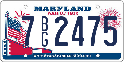 MD license plate 7BG2475