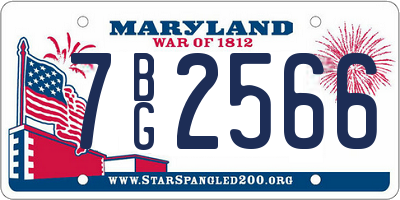MD license plate 7BG2566