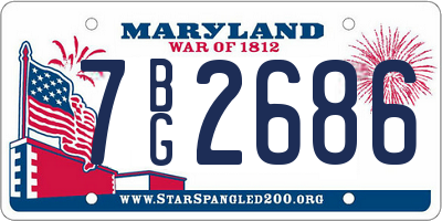 MD license plate 7BG2686