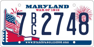 MD license plate 7BG2748