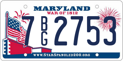 MD license plate 7BG2753