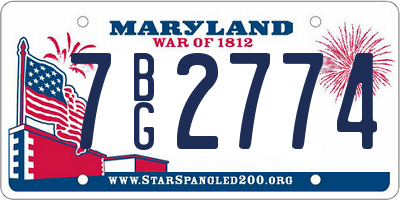 MD license plate 7BG2774