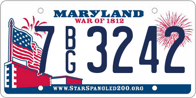 MD license plate 7BG3242