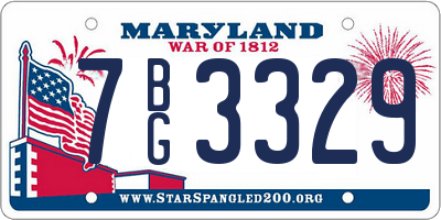 MD license plate 7BG3329