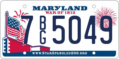 MD license plate 7BG5049