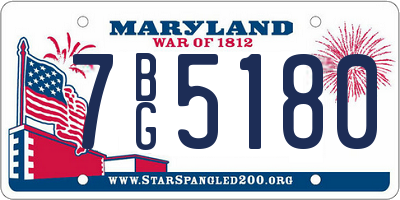 MD license plate 7BG5180