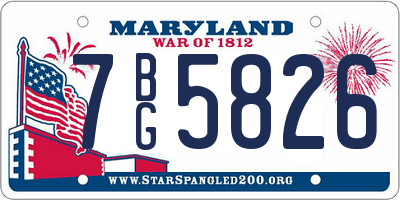 MD license plate 7BG5826