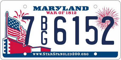 MD license plate 7BG6152