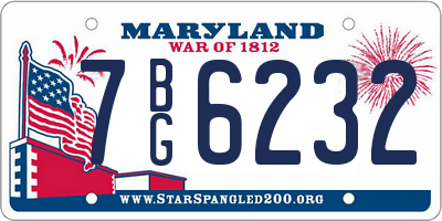 MD license plate 7BG6232