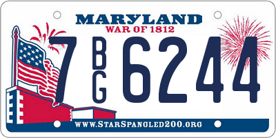 MD license plate 7BG6244