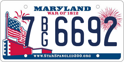 MD license plate 7BG6692