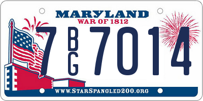 MD license plate 7BG7014