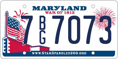 MD license plate 7BG7073
