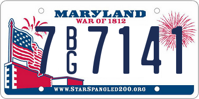 MD license plate 7BG7141