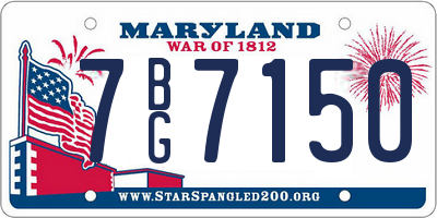 MD license plate 7BG7150