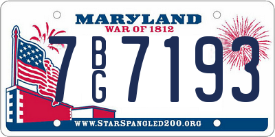 MD license plate 7BG7193
