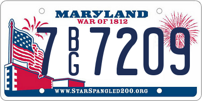 MD license plate 7BG7209