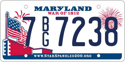 MD license plate 7BG7238