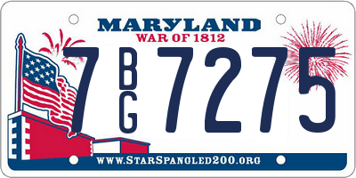 MD license plate 7BG7275