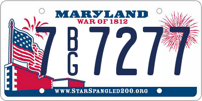 MD license plate 7BG7277