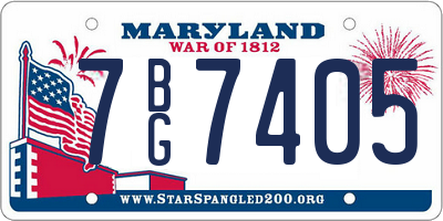 MD license plate 7BG7405