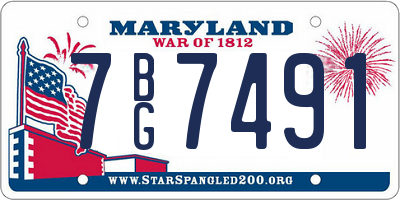 MD license plate 7BG7491