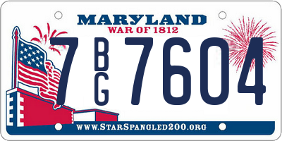 MD license plate 7BG7604