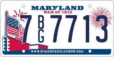 MD license plate 7BG7713