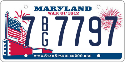MD license plate 7BG7797