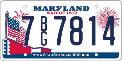 MD license plate 7BG7814