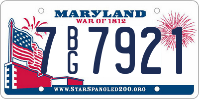 MD license plate 7BG7921